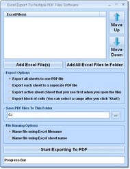 Excel to PDF Export & Convert Software screenshot